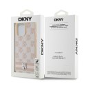 DKNY DKHCP14XPCPTSSP iPhone 14 Pro Max 6.7" różowy/pink hardcase Leather Checkered Mono Pattern & Printed Stripes