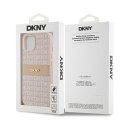 DKNY DKHCP14SPRTHSLP iPhone 14 / 15 / 13 6.1" różowy/pink hardcase Leather Mono Stripe & Metal Logo