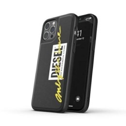 Diesel Moulded Case Embroidery iPhone 12/12 Pro czarno-limonkowy/black-lime 42507