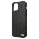 Etui BMW BMHCP12MMCARBK iPhone 12/12 Pro 6,1" czarny/black hardcase M Collection PU Carbon Stripe