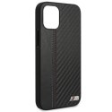 Etui BMW BMHCP12SMCARBK iPhone 12 mini 5,4" czarny/black hardcase M Collection PU Carbon Stripe