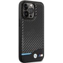 Etui BMW BMHCP13X22NBCK iPhone 13 Pro Max 6.7" czarny/black hardcase Leather Carbon