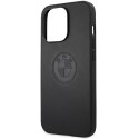 Etui BMW BMHCP13LREELK iPhone 13 Pro / 13 6.1" czarny/black hardcase Leather Emboss