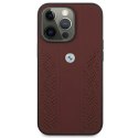 Etui BMW BMHCP13LRSPPR iPhone 13 Pro/13 6,1" czerwony/red hardcase Leather Curve Perforate