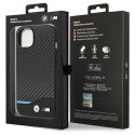 Etui BMW BMHCP13M22NBCK iPhone 13 / 14 / 15 6.1" czarny/black Leather Carbon