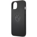 Etui BMW BMHCP13MREELK iPhone 13 / 14 / 15 6.1" czarny/black hardcase Leather Emboss