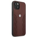 Etui BMW BMHCP13MRSPPR iPhone 13 / 14 / 15 6.1" czerwony/red hardcase Leather Curve Perforate