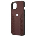 Etui BMW BMHCP13MRSPPR iPhone 13 / 14 / 15 6.1" czerwony/red hardcase Leather Curve Perforate