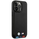 Etui BMW BMHCP14L22PTDK iPhone 14 Pro 6,1" czarny/black Leather Stamp Tricolor