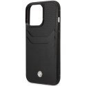 Etui BMW BMHCP14L22RSEPK iPhone 14 Pro 6,1" czarny/black Leather Card Slot