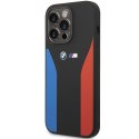 Etui BMW BMHCP14L22SCSK iPhone 14 Pro 6,1" czarny/black Silicone Blue&Red Stripes M Collection