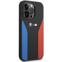 Etui BMW BMHCP14L22SCSK iPhone 14 Pro 6,1" czarny/black Silicone Blue&Red Stripes M Collection