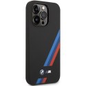 Etui BMW BMHCP14L22SOTK iPhone 14 Pro 6,1" czarny/black Silicone Slanted Sttripes