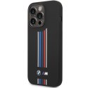 Etui BMW BMHCP14L22SWTK iPhone 14 Pro 6,1" czarny/black Silicone Vertical Tricolor Lines