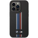 Etui BMW BMHCP14L22SWTK iPhone 14 Pro 6,1" czarny/black Silicone Vertical Tricolor Lines