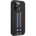 Etui BMW BMHCP14L22SWTK iPhone 14 Pro 6,1" czarny/black Silicone Vertical Tricolor Lines