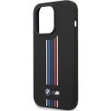 Etui BMW BMHCP14L22SWTK iPhone 14 Pro 6,1" czarny/black Silicone Vertical Tricolor Lines