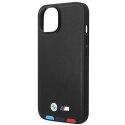 Etui BMW BMHCP14M22PTDK iPhone 14 Plus / 15 Plus 6,7" czarny/black Leather Stamp Tricolor