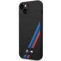 Etui BMW BMHCP14M22SOTK iPhone 14 Plus / 15 Plus 6,7" czarny/black Silicone Slanted Sttripes