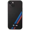 Etui BMW BMHCP14M22SOTK iPhone 14 Plus / 15 Plus 6,7" czarny/black Silicone Slanted Sttripes