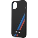 Etui BMW BMHCP14M22SOTK iPhone 14 Plus / 15 Plus 6,7" czarny/black Silicone Slanted Sttripes