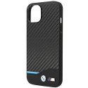 Etui BMW BMHCP14S22NBCK iPhone 14 / 15 / 13 6.1" czarny/black Leather Carbon