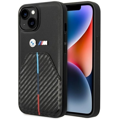 Etui BMW BMHCP14S22NSTB iPhone 14 / 15 / 13 6.1" czarny/black Stamped Tricolor Stripe