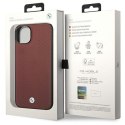 Etui BMW BMHCP14S22RFGR iPhone 14 / 15 / 13 6.1" burgundowy/burgundy Leather Diamond Pattern