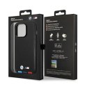 Etui BMW BMHCP14X22PTDK iPhone 14 Pro Max 6,7" czarny/black Leather Stamp Tricolor