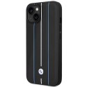 Etui BMW BMHCP14S22RVSK iPhone 14 / 15 / 13 6.1" czarny/black hardcase Leather Stamp Blue Lines