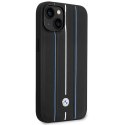 Etui BMW BMHCP14S22RVSK iPhone 14 / 15 / 13 6.1" czarny/black hardcase Leather Stamp Blue Lines