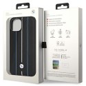 Etui BMW BMHCP14S22RVSK iPhone 14 / 15 / 13 6.1" czarny/black hardcase Leather Stamp Blue Lines