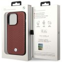 Etui BMW BMHMP14L22RFGR iPhone 14 Pro 6,1" burgundowy/burgundy Leather Diamond Pattern MagSafe