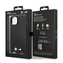 Etui BMW BMHMP14S22PTDK iPhone 14 / 15 / 13 6.1" czarny/black Leather Stamp Tricolor Magsafe