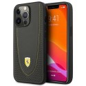 Ferrari FEHCP13LRGOG iPhone 13 Pro / 13 6.1" czarny/black hardcase Leather Curved Line