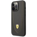 Ferrari FEHCP13LRGOG iPhone 13 Pro / 13 6.1" czarny/black hardcase Leather Curved Line