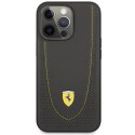 Ferrari FEHCP13LRGOG iPhone 13 Pro / 13 6.1" czarny/black hardcase Leather Curved Line