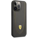 Ferrari FEHCP13LRGOG iPhone 13 Pro / 13 6.1" czarny/black hardcase Leather Curved Line