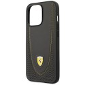 Ferrari FEHCP13LRGOG iPhone 13 Pro / 13 6.1" czarny/black hardcase Leather Curved Line