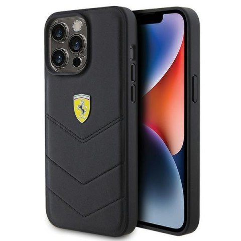 Ferrari FEHCP15XRDUK iPhone 15 Pro Max 6.7" czarny/black hardcase Quilted Metal Logo