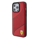 Ferrari FEHCP15LPWAR iPhone 15 Pro 6.1" czerwony/red hardcase Perforated Waves Metal Logo