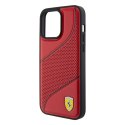 Ferrari FEHCP15LPWAR iPhone 15 Pro 6.1" czerwony/red hardcase Perforated Waves Metal Logo