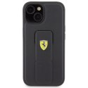 Ferrari FEHCP15SGSPSIK iPhone 15 / 14 / 13 6.1" czarny/black hardcase Grip Stand Metal Logo