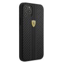 Ferrari FESNECHCP12MBK iPhone 12/12 Pro 6,1" czarny/black hardcase On Track PU Carbon