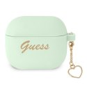 Guess GUA3LSCHSN AirPods 3 cover zielony/green Silicone Charm Heart Collection