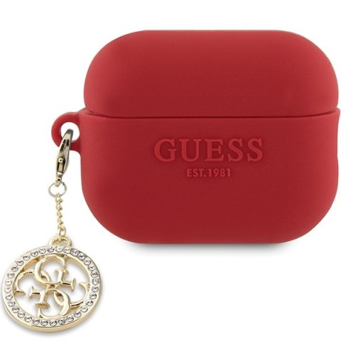 Guess GUAP23DSLGHDF AirPods Pro 2 (2022/2023) cover czerwony 3D Rubber 4G Diamond Charm