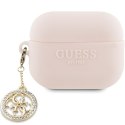 Guess GUAP23DSLGHDP AirPods Pro 2 (2022/2023) cover różowy/pink 3D Rubber 4G Diamond Charm