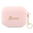 Guess GUAP2LSCHSP AirPods Pro 2 (2022/2023) cover różowy/pink Silicone Charm Heart Collection