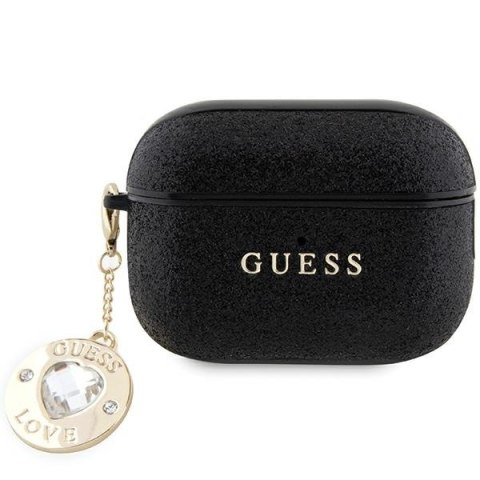 Guess GUAP2PGEHCDK AirPods Pro 2 (2022/2023) cover czarny/black Fixed Glitter Heart Diamond Charm