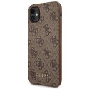 Guess GUHCN61G4GFBR iPhone 11 / Xr 6,1" brązowy/brown hard case 4G Metal Gold Logo